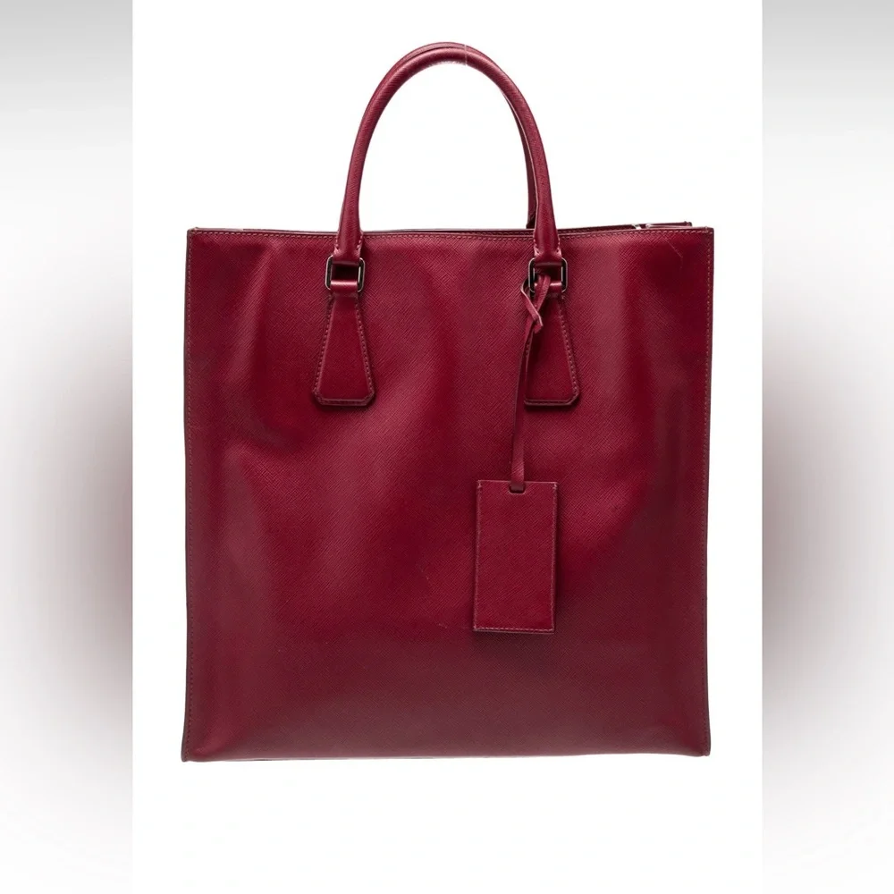 Prada Saffiano red leather handle bag - Picture 5 of 6